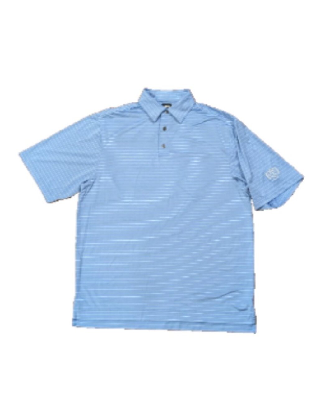 Footjoy Mens Polo Shirt Size Large Blue Striped Performance Elmira Country Club